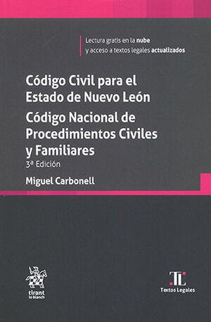 CÓDIGO CIVIL PARA EL ESTADO DE NUEVO LEÓN. CÓDIGO NACIONAL DE PROCEDIMIENTOS CIVILES Y FAMILIARES  -3.ª ED. 2025 (BOLSILLO)